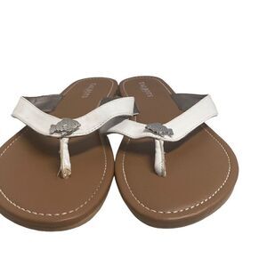TALBOTS White Sandals Size 9 Fish Design‎